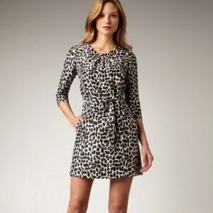 Kate Spade New York 4 Dorothy Leopard Print Silk 3/4 Sleeve Mini Dress 100% silk